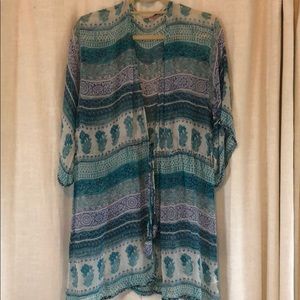 Calypso printed silk top